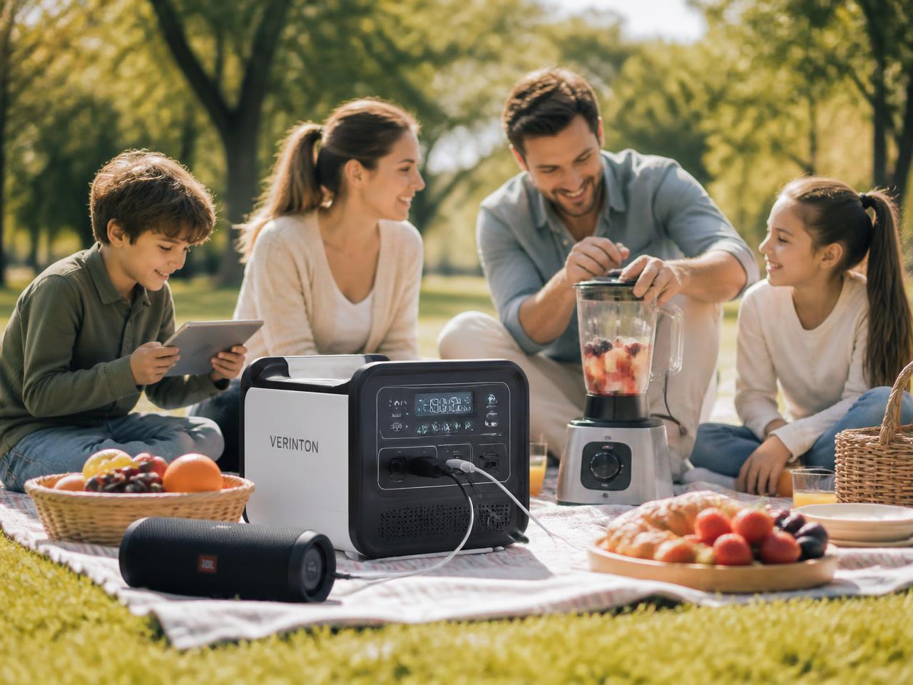 VERINTON portable power station in use: family picnic