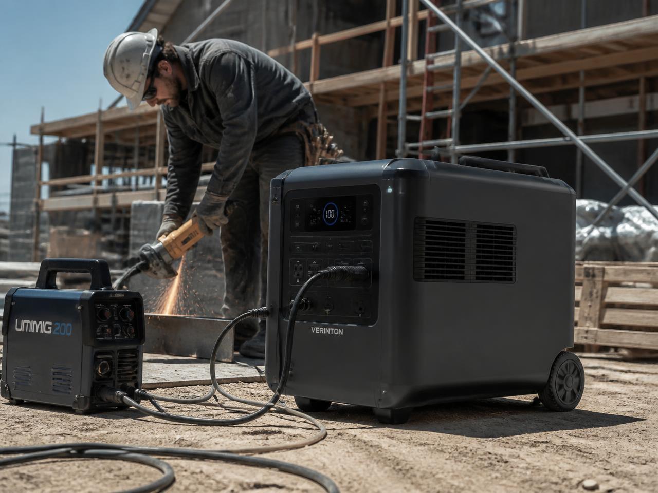 VERINTON portable power station in use: work site